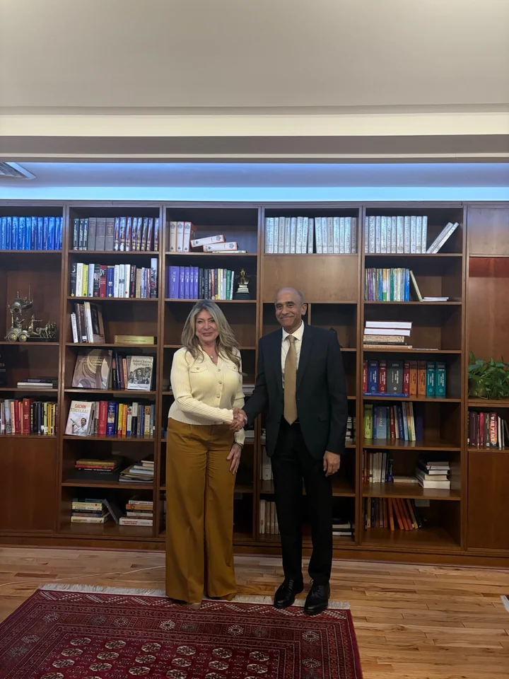 Ivonne A-Baki with Ambassador Parvathaneni Harish.
